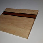 Beautiful Edge Grain Cutting Board- Maple with Walnut & Cherry Stripes.