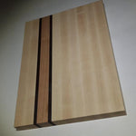 Professional Edge Grain Cutting Board- Maple with Walnut & Cherry Stripes 1 1/2" thick