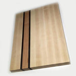 Professional Edge Grain Cutting Board- Maple with Walnut & Cherry Stripes 1 1/2" thick