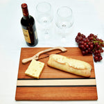 Professional Edge Grain Cutting Board- Maple with Walnut & Cherry Stripes 1 1/2" thick