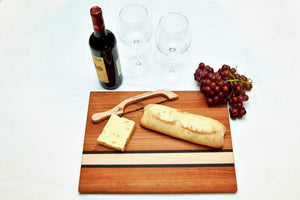 Professional Edge Grain Cutting Board- Maple with Walnut & Cherry Stripes 1 1/2" thick